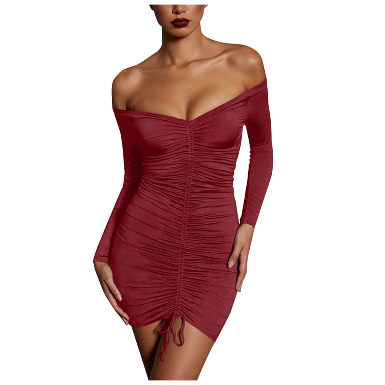 long sleeve red dress casual REMY RED A-LINE ROUND NECK ORGANDY MINI DRESS | CULT MIA