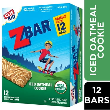 Zbar Iced Oatmeal Cookie Flavor Soft Baked Snack Bars, Organic Granola Bars, 12ct