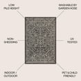thumbnail image 4 of JONATHAN Y SANTA MONICA 9' Round Area Rug, Malta Bohemian Medallion Textured Weave - Black/Gray, SMB104C-9R, 4 of 10