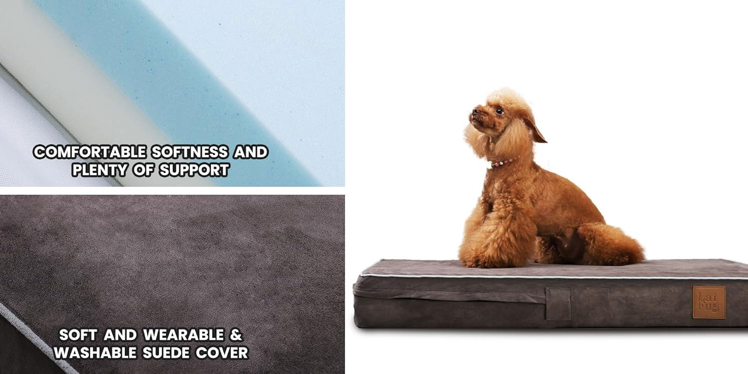 Laifug Orthopedic Memory Foam Dog Bed with Durable Waterproof Liner and Removable Washable Cover