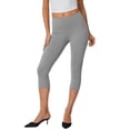 thumbnail image 7 of VBVC Women's High Waisted Capri Leggings , Ladies' Yoga Workout Crop Pants , Slim Running Tights For Women, Gray , S-3XL, 7 of 7