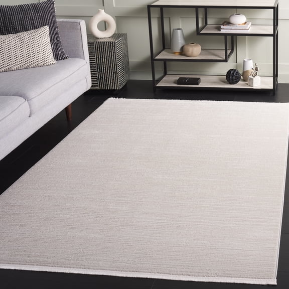 Safavieh Mila Kimberly Striped Polyester Area Rug, Ivory/Light Gray, 5'3" x 7'6"