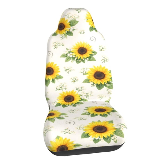Sunflower Floral Car Seat Covers Stretch Car Seat Protectors Universal Fit