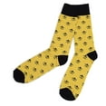 thumbnail image 2 of Men's Fleur de Lis Patterned Premium Cotton Dress Casual Crew Socks - Classic French Fleur-de-Lis Style for Men-Mardi Gras Theme, 2 of 8