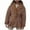 Brown, variant on Bixock Women Outerwear Fall and Winter Fashion Solid Color Notched Lapel Heavy Weight Tie Waist Long Sleeve Quilted Jacket