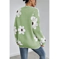 thumbnail image 2 of NACOjama Womens Long Sleeve Sweater V Neck Casual Loose Knit Top Green XL, 2 of 5