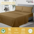 thumbnail image 4 of Weaves & Knits Twin Size Bed Sheets - Microfiber Deep Pocket Bedding Sheets & Pillowcase Sets - Beige, 4 of 5