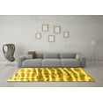 thumbnail image 3 of Ahgly Company Indoor Round Abstract Yellow Modern Area Rugs, 5' Round, 3 of 4