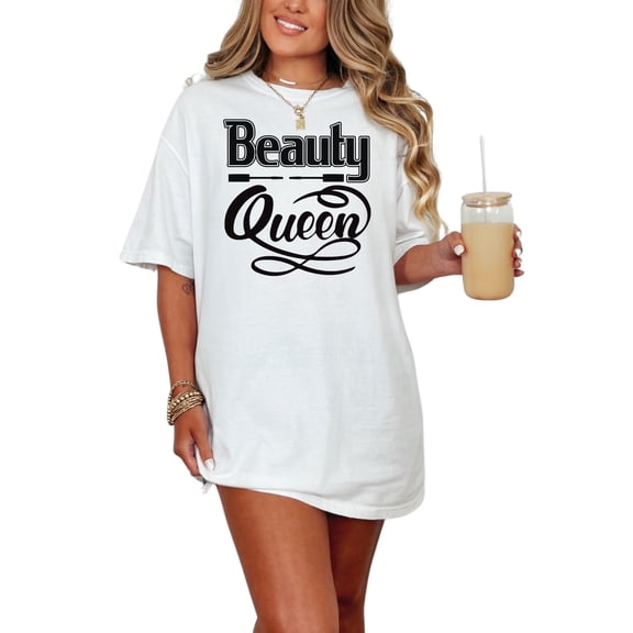 Beauty Queen Inspiring Graphic Statement, White Comfort Colors T-Shirt, Small