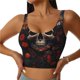 thumbnail image 1 of Balery Vintage Butterfly Flower Skull Sujetadores deportivos con espalda cruzada para mujer, acolchados, sin costuras, de alto impacto, ideales para yoga, gimnasio, entrenamiento y fitness.-Medium, 1 of 8