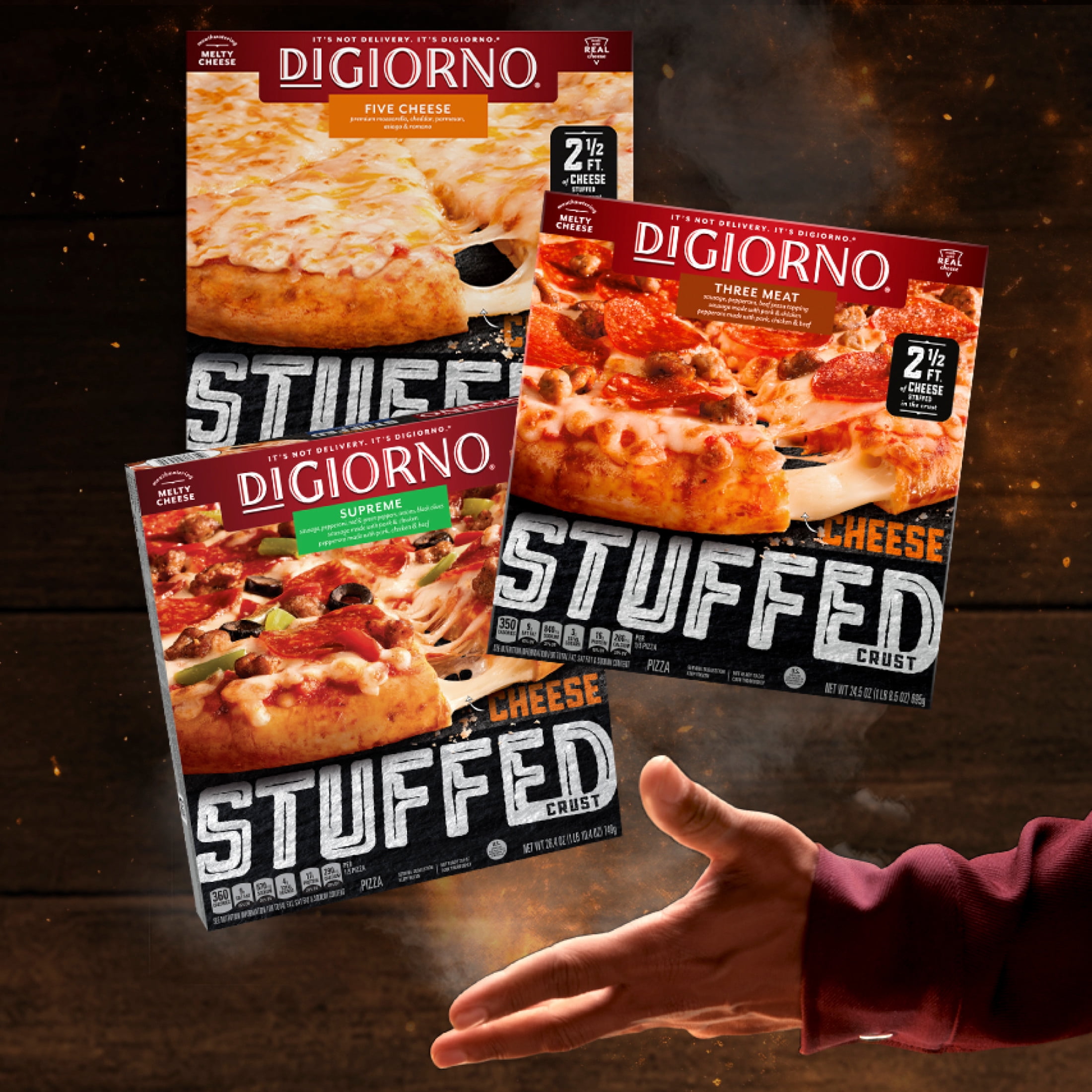 DiGiorno Frozen Pizza, Stuffed Crust Cheese and Pepperoni Pizza, 22.2 oz (Frozen)