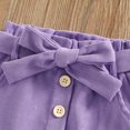 thumbnail image 3 of Toddler Girls Corduroy Skirt High Waist Button Front Belted Short Dress Elastic Waist Ruffle Skirt, 3 of 6