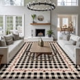 thumbnail image 4 of Farm Plaid Large Area Rugs for Bedroom Living Room, Soft Non Slip Carpet Bedside Rug, West Texas Star Rustic Farmhouse Black Brown Rectangle Floor Cover Kitchen Accent Rug 6'x9' for Office, 4 of 9