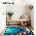 thumbnail image 3 of ODIKA 4'x6' Machine Washable Non-Slip Area Rug, Abstract Undersea World Optical Illusion High Traffic Rug, Blue, 68565, 3 of 5