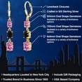 thumbnail image 2 of Gem Stone King 18K Yellow Gold Plated Silver Pink Moissanite 3 Stone Dangle Earrings for Women (5.08 Cttw, Gemstone Birthstone, Oval 8X6MM, 7X5MM and 6X4MM), 2 of 3