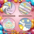 thumbnail image 4 of Striped Tent Design Circus Banner Pastel Color Carnival Display Carousel Elements Ferris Wheel Pattern Amusement Backdrop for Kids Party Birthday Celebration Carnival Event, 4 of 9