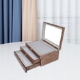 thumbnail image 2 of TISHITA 3 Layers Wooden Pen Display Box Lightweight Organizer with Clear Lid Pen Box Black Brown, 2 of 8