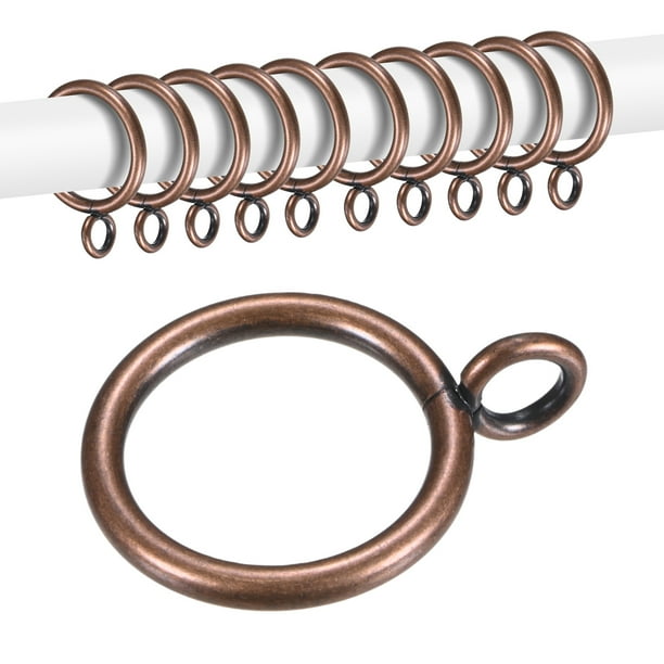 Uxcell 10-Pack Anillo de Cortina con Ojal 1 Pulgada ID Se Ajusta a Varilla de Cortina de 3/4 Pulgada Anillos de Drapería de Metal Rojo