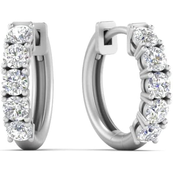 Small Hoop Diamond Earring 1 Carat - Fascinating Diamonds