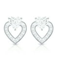 thumbnail image 2 of Rosec Jewels Lab Diamond Heart Stud Earrings - 6 mm - 1 Carat Diamond Earrings for Valentines - EF-VS Grade, 925 Sterling Silver, 2 of 7