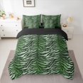 thumbnail image 2 of Homewish Boys Girls Zebra Print Bedding Comforter Set 7-Piece,Abstract Geometric Stripes King Bedding Sets,Black Green Ultra Soft Bed Sheets,Ultra Soft Home Decor,Reversible, 2 of 8