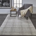 thumbnail image 3 of 2' X 3' Ivory And Gray Wool Plaid Tufted Handmade Stain Resistant Area Rug, 3 of 9