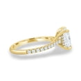 thumbnail image 3 of 3.00Ct Elongated Cushion Cut Moissanite Engagement Ring, Hidden Halo & Pavé, 10K Yellow Gold, 3 of 7