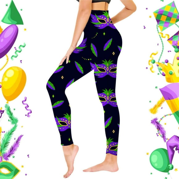 MKLEKYY Jeans for Women Women's Casual Funny Slim Fit Gym Leggings with Carnival Print Print and High Waisted Pantalon Chino Noir Women