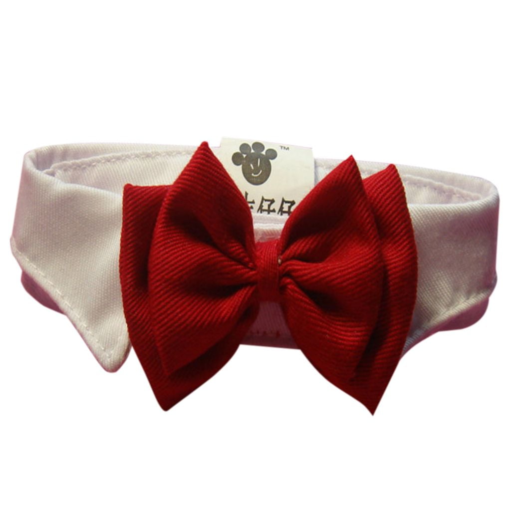 1x Cute Dog Cat Pet Adorable Ribbon Bow Tie Necktie Collar Adjustable Grooming 