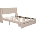 thumbnail image 5 of Tabaray Queen Bed Frame, Upholstered Platform Bed Frame Queen Size with Storage Drawers, Wooden Slats Support, No Box Spring Needed, Queen Beige, 5 of 8