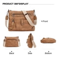 thumbnail image 3 of GAEKEAO Large Crossbody Bags for Women Multi Pocket Leather Crossbody Purse Designer Shoulder Bag Adjustable Strap Everyday Travel Handbag, 3 of 6