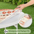 thumbnail image 5 of Soft Colored Geometric Pattern Round Fitted Tablecloth with Elastic Edge,Dining Table Cover Waterproof,Outdoor Round Tablecloth for Camping,Dining,Indoor and Outdoor, 5 of 7