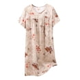 thumbnail image 1 of Chemise de Nuit pour Femmes, Manches Courtes à Col Rond Imprimé, Robe d'Allaitement, Rayonne Spandex Douce, Robe de Détente Longueur Genou, 1 of 5
