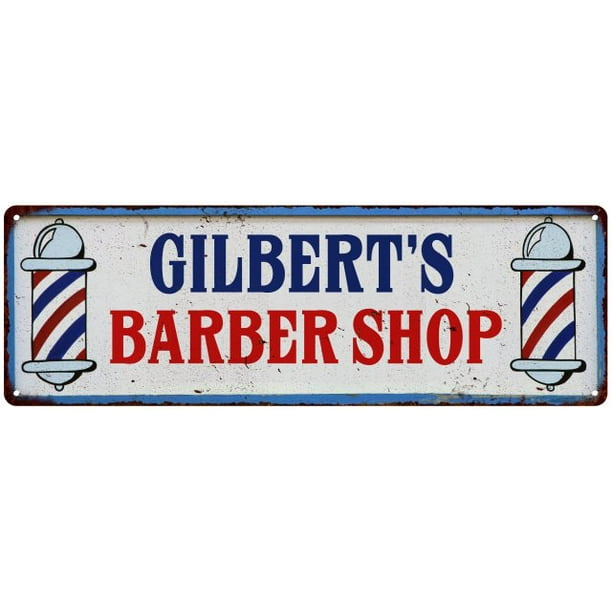 GILBERT'S Barber Shop Hair Salon Gift Metal Sign Retro 6x18 206180031193 -  