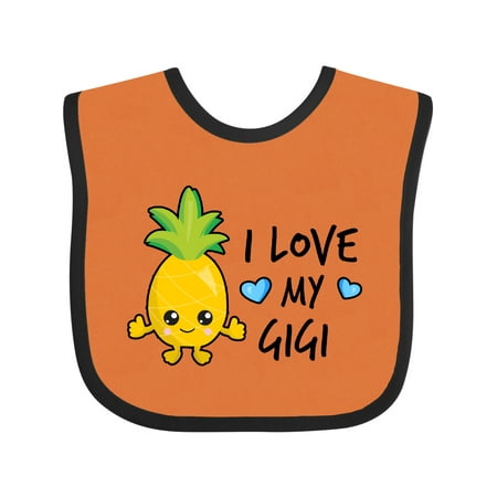 

Inktastic I Love My Gigi with Pineapple Gift Baby Boy Bib