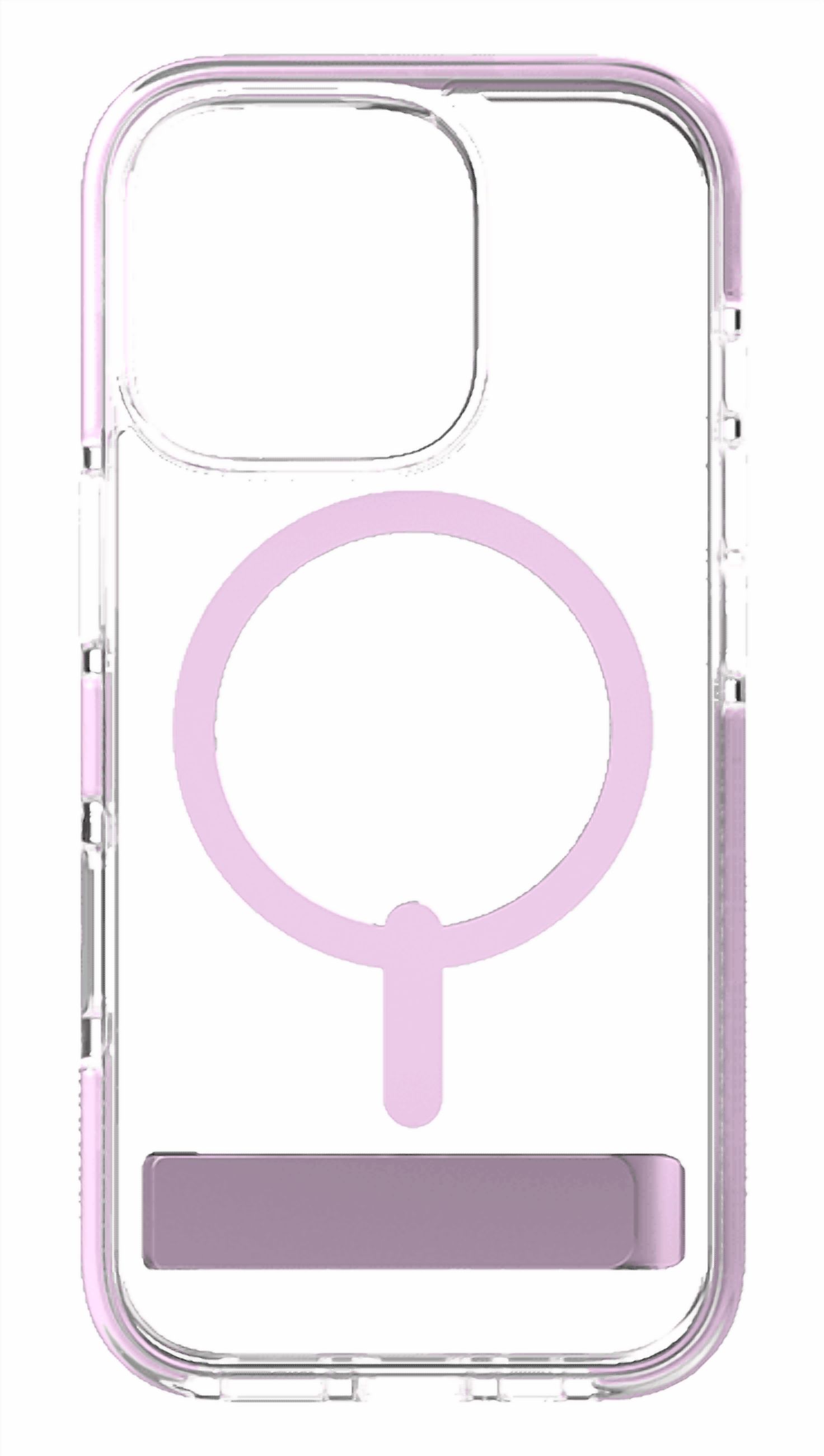 Zagg Piccadilly Snap Case with MagSafe + Kickstand for iPhone 16 Pro Max, Clear Light Pink