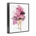 thumbnail image 2 of Stupell Industries Glam Glam Gift Stack Shopping Pose Black Framed Giclee Art, 24 x 30, by Ziwei Li, 2 of 7