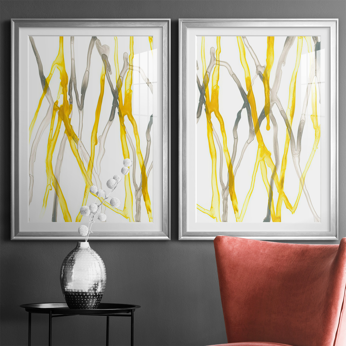 Wexford Home Runnel XIX Premium Framed Print, 26.5" x 36.5" - Ready to Hang, Silver (Set of 2)