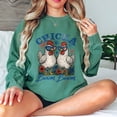 thumbnail image 5 of 4th of July Sweatshirt - Chicka Boom Boom Funny Chicken Graphic Pullover with Fireworks & USA Glasses - Patriotic Farm Animal Shirt, 5 of 7