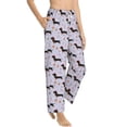 thumbnail image 2 of Uemuo Dachshund Dog Puppy Pattern Women's Wide Leg Palazzo Lounge Pants with Pockets Light Weight Loose Comfy Casual Pajama Pants-Medium, 2 of 9