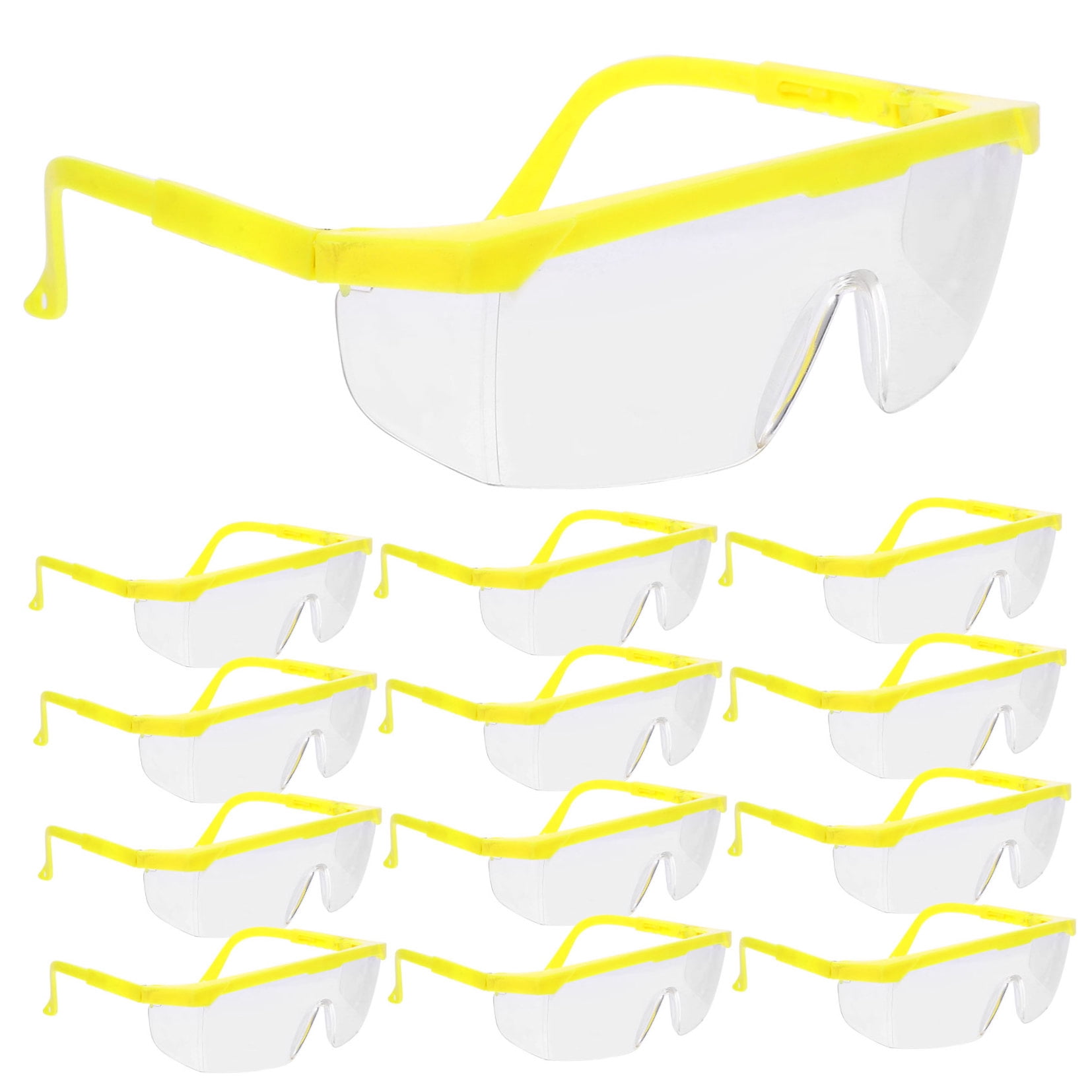 LOLIPPYY 12Pack Protective Eyeglasses Yellow Frame PC Eye Protective Outdoor Surfing Back to School