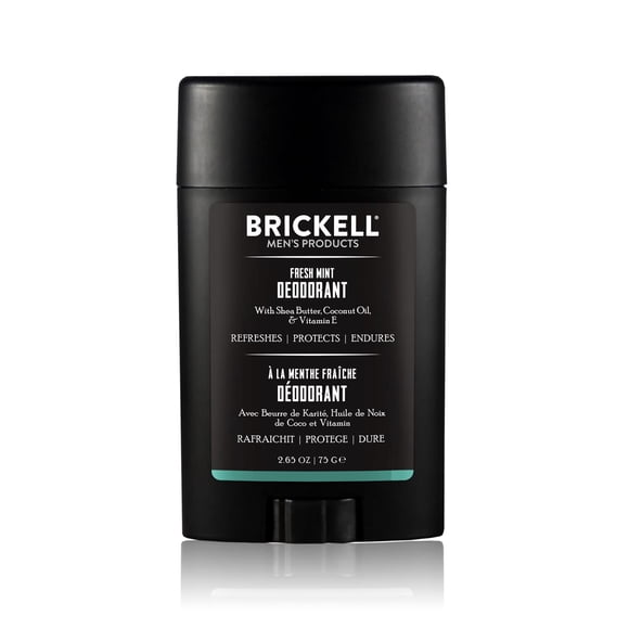 Brickell Men's Products Desodorante natural para hombres Aluminio natural y orgánico Sin alcohol ni bicarbonato de sodio 2.65 onzas Menta fresca