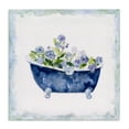thumbnail image 4 of Stupell Industries Charming Blue Bathtub Botanical Floral Design Watercolor Border Gallery-Wrapped Canvas Print Wall Art, 30x30, by Sally Swatland, 4 of 5