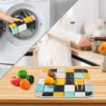 thumbnail image 3 of Yayeee Dish Drying Mat for Kitchen Counter 16" x 18" Microfiber Super Absorbent Coffee Decorative Pad, Yellow Checkered Pattern, 3 of 9