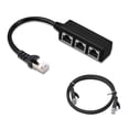 thumbnail image 2 of RJ45 Splitter 1 Male a 3 Femenino Ethernet Cable Adaptador de 24 cm Extensor de Rojoes ADSL reemplazable para el hogar 3 en 1 Inevent EL016060-01, 2 of 7