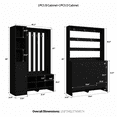 thumbnail image 2 of RichYa 2-Piece Hall Tree with Bench & Shoe Cabinet,Freestanding Coat Rack with Narrow Cabinets for Entryway, Living Room, Black(CD), 2 of 7