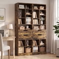 thumbnail image 4 of Homieasy Tall Closet Organizer with 2 Drawers, 79.7" Narrow Freestanding Storage Cabinet, Space-Saving Wood Garment Organizer for Bedroom, Entryway,Rustic Brown, 4 of 7
