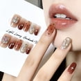 thumbnail image 2 of Autumn and winter caramel amber short armor hand-worn nail piece light luxury pure handmade high quality control nail, 2 of 7