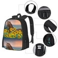 thumbnail image 4 of Vsdgher Horse Sunflowers Print Backpack for Women Men School Bookbag with Laptop Compartment for College Work Travel, Simple Fashion Casual Daypack, Fit 15" Laptop, 4 of 8