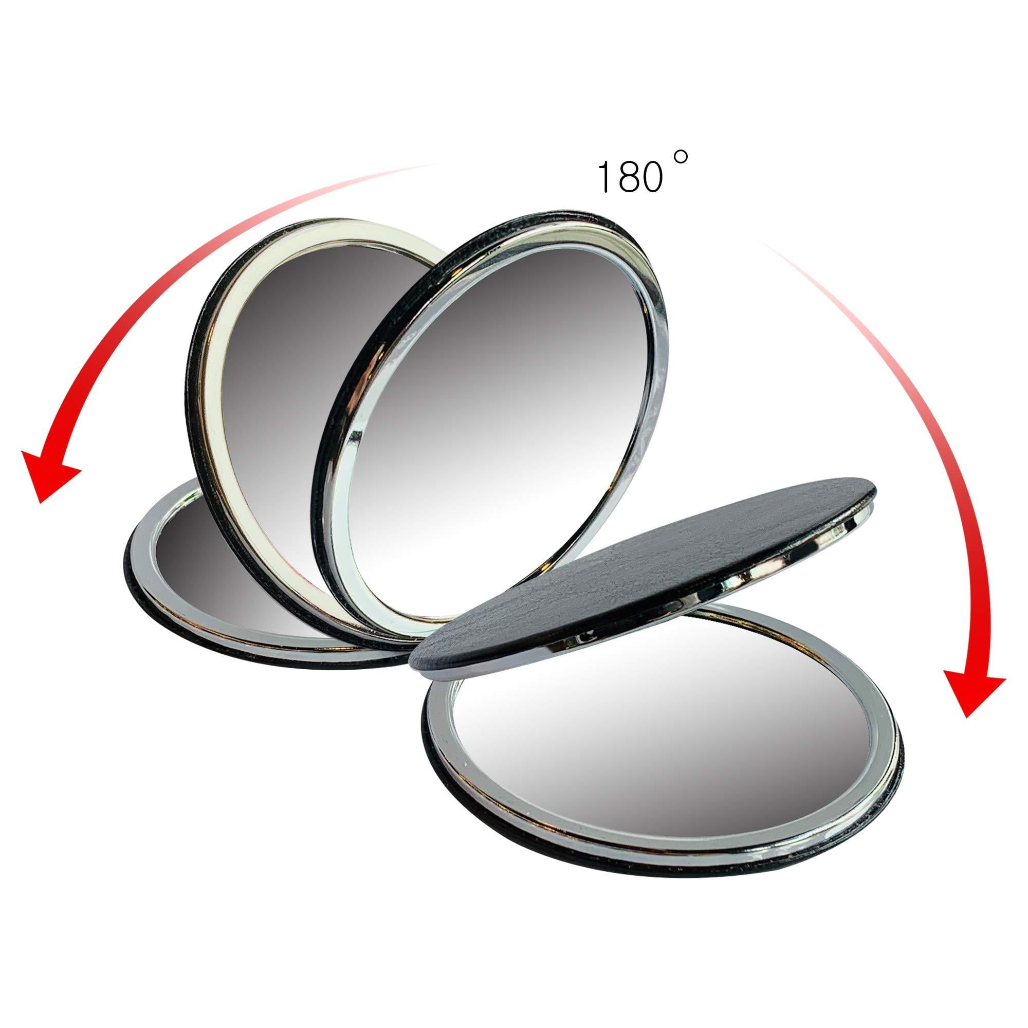 Compact Travel Makeup Magnifying Mirror Bellejiu Small Portable Folding Mirror With Handheld And Easy To Carry Black Walmart Com Walmart Com